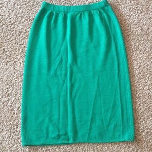 Vintage St John Kelley Green Textured Pencil Skirt